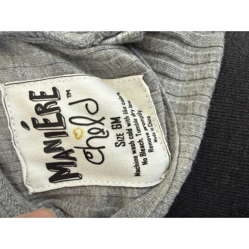 Maniere‎ child grey ribbed bodysuit